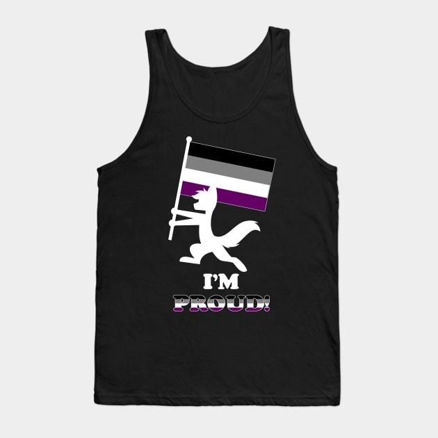 "I'M PROUD" Furry Asexual Flag Tank Top by ShiOkami